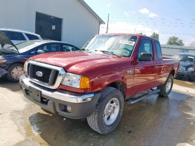 1FTYR15E45PA11956 - 2005 FORD RANGER SUP RED photo 2
