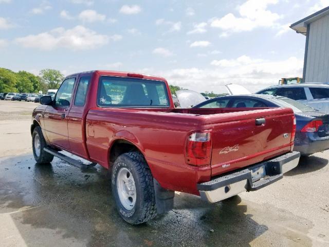 1FTYR15E45PA11956 - 2005 FORD RANGER SUP RED photo 3