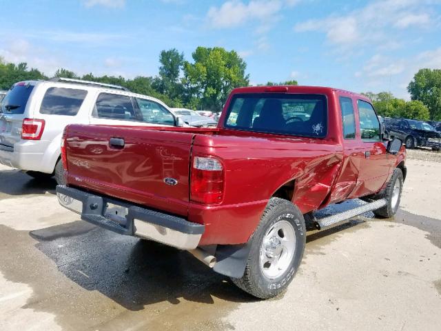 1FTYR15E45PA11956 - 2005 FORD RANGER SUP RED photo 4