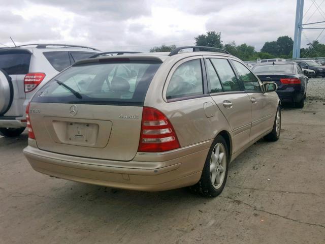 WDBRH81J14F540139 - 2004 MERCEDES-BENZ C 240 SPOR GOLD photo 4