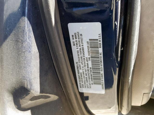 4S3BE6358Y7206769 - 2000 SUBARU LEGACY L BLUE photo 10