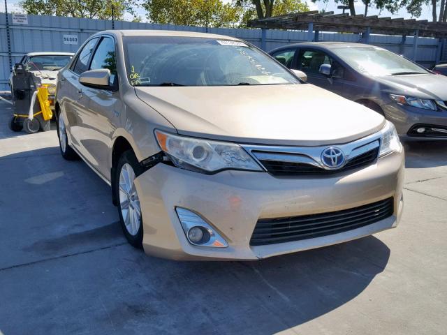 4T1BD1FK6CU019950 - 2012 TOYOTA CAMRY HYBR GOLD photo 1