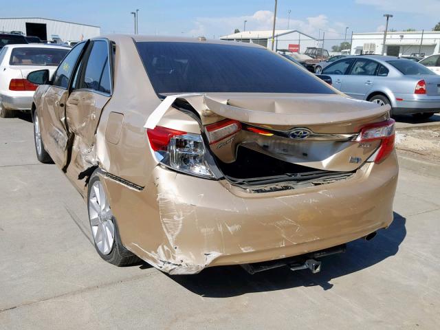 4T1BD1FK6CU019950 - 2012 TOYOTA CAMRY HYBR GOLD photo 3