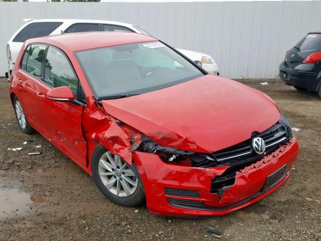 3VW217AU5HM003725 - 2017 VOLKSWAGEN GOLF S RED photo 1