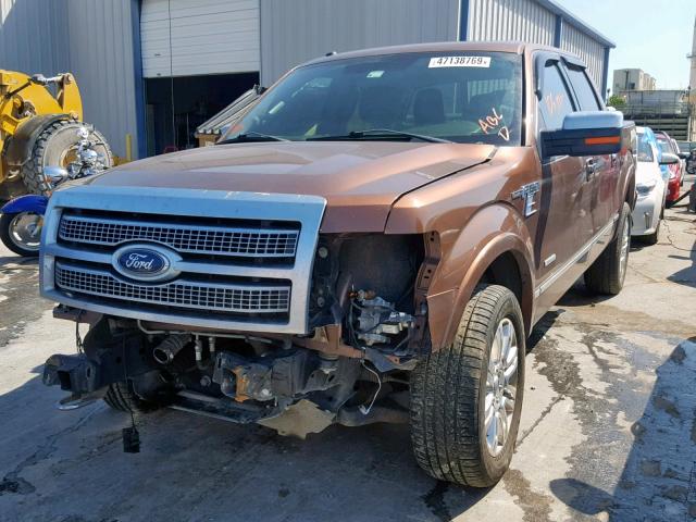 1FTFW1ET5BFA94071 - 2011 FORD F150 CREW BROWN photo 2