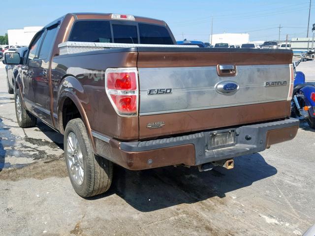1FTFW1ET5BFA94071 - 2011 FORD F150 CREW BROWN photo 3