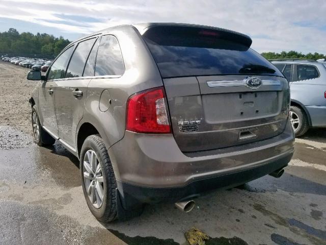 2FMDK4KC8EBA11923 - 2014 FORD EDGE LIMIT GRAY photo 3