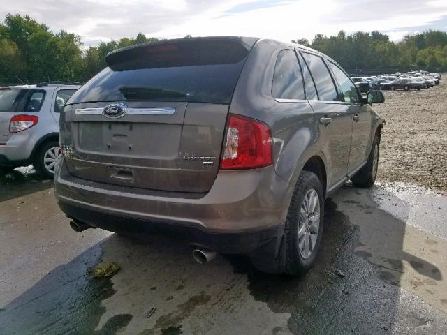 2FMDK4KC8EBA11923 - 2014 FORD EDGE LIMIT GRAY photo 4