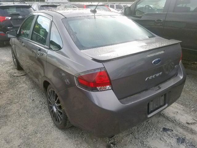 1FAHP3GN3BW144617 - 2011 FORD FOCUS SES GRAY photo 3