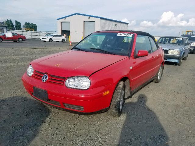 3VWDC21V92M803661 - 2002 VOLKSWAGEN CABRIO GLX RED photo 2