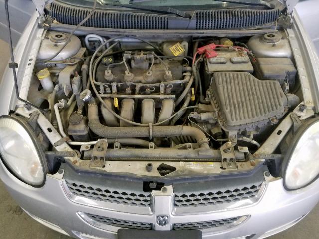 1B3ES56C75D219943 - 2005 DODGE NEON SXT SILVER photo 7