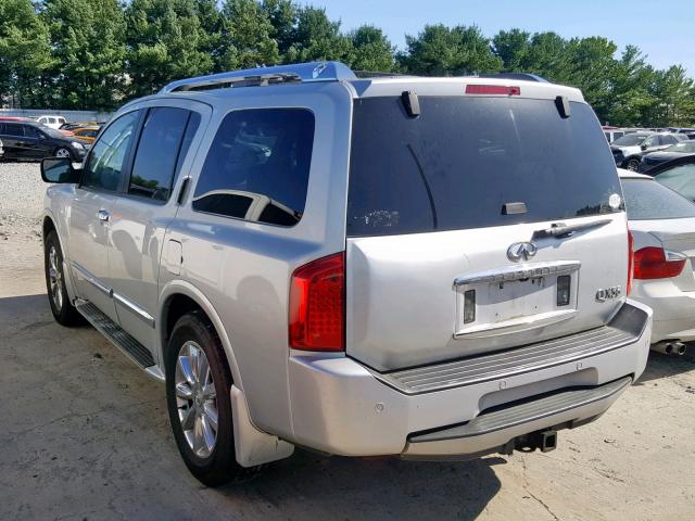 5N3AA08C08N914508 - 2008 INFINITI QX56 SILVER photo 3