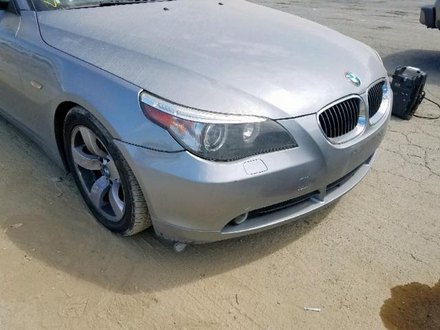 WBANE53597CW62614 - 2007 BMW 525 I SILVER photo 9