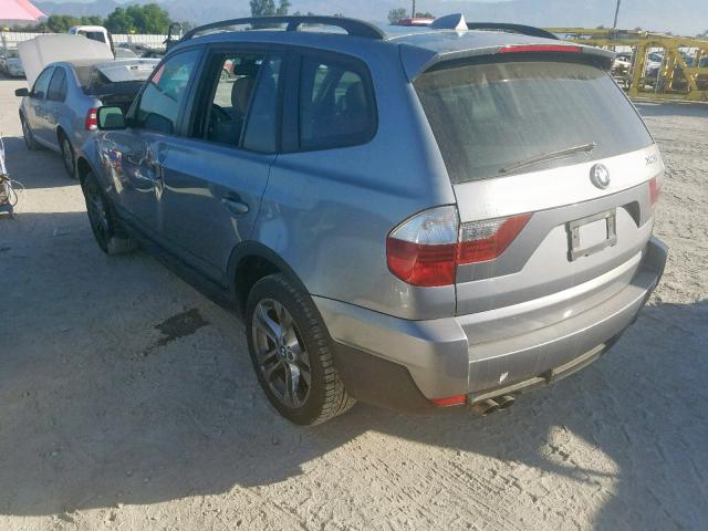 WBXPC93417WF14042 - 2007 BMW X3 3.0SI GRAY photo 3