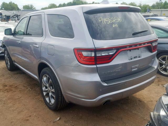 1C4RDHDG2KC684407 - 2019 DODGE DURANGO GT GRAY photo 3