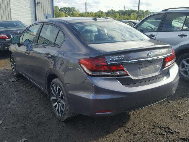 19XFB2F98FE239527 - 2015 HONDA CIVIC EXL GRAY photo 3