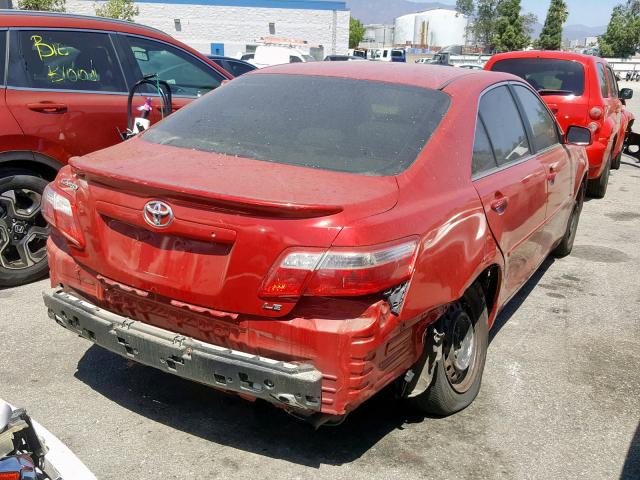 4T1BE46K27U026737 - 2007 TOYOTA CAMRY NEW RED photo 4