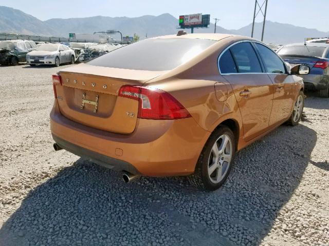 YV1612FS6D2203958 - 2013 VOLVO S60 T5 ORANGE photo 4