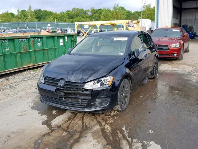 3VW2A7AU0FM053851 - 2015 VOLKSWAGEN GOLF TDI BLACK photo 2