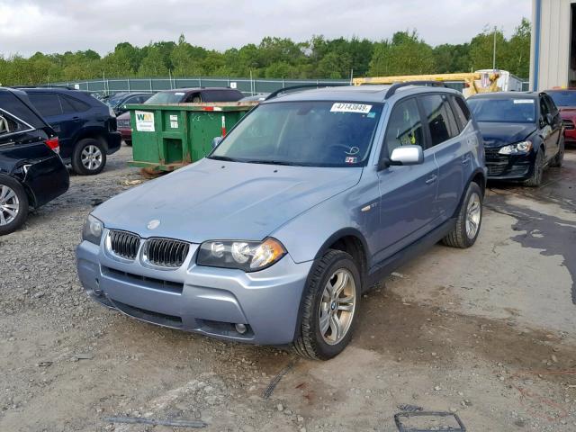 WBXPA93426WG86245 - 2006 BMW X3 3.0I BLUE photo 2