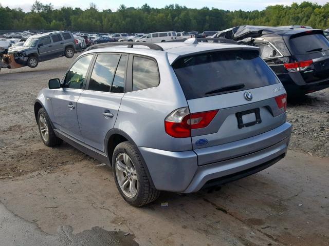 WBXPA93426WG86245 - 2006 BMW X3 3.0I BLUE photo 3