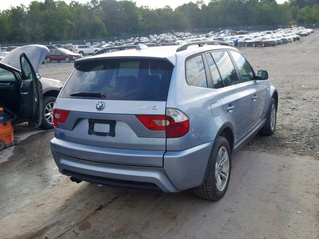 WBXPA93426WG86245 - 2006 BMW X3 3.0I BLUE photo 4