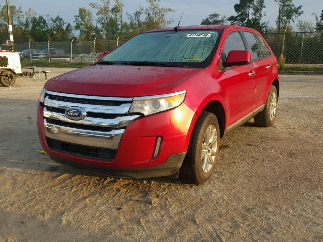 2FMDK3JC5BBA15810 - 2011 FORD EDGE SEL RED photo 2