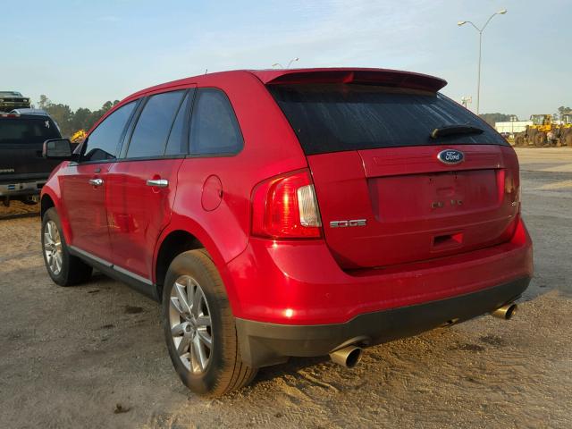 2FMDK3JC5BBA15810 - 2011 FORD EDGE SEL RED photo 3