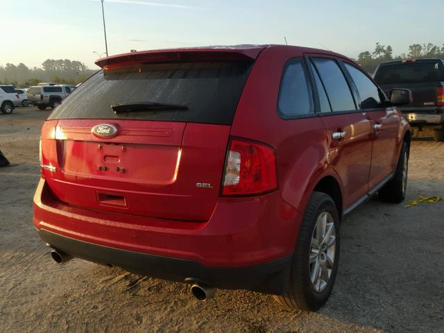 2FMDK3JC5BBA15810 - 2011 FORD EDGE SEL RED photo 4