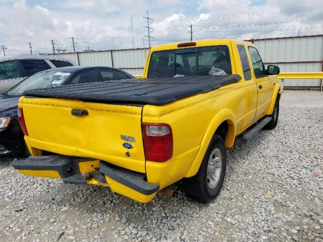 1FTYR44V42PB69373 - 2002 FORD RANGER SUP YELLOW photo 4