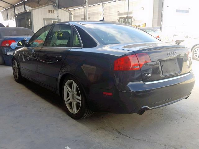 WAUAF78E58A112100 - 2008 AUDI A4 2.0T BLACK photo 3