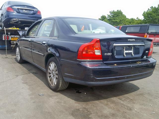 YV1TH592561440249 - 2006 VOLVO S80 2.5T BLACK photo 3