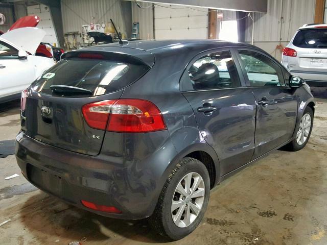 KNADN5A33D6156140 - 2013 KIA RIO EX CHARCOAL photo 4