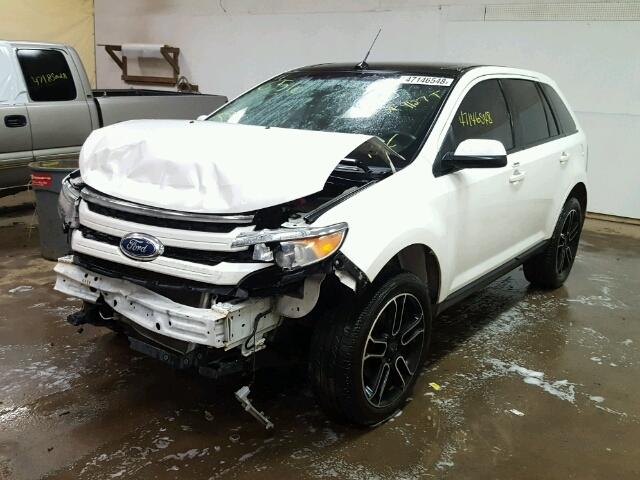 2FMDK4JC3DBC23841 - 2013 FORD EDGE SEL WHITE photo 2