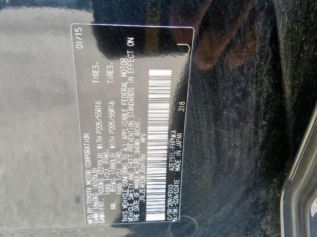 JTLZE4FE8FJ069786 - 2015 TOYOTA SCION XB 黑色 照片 10