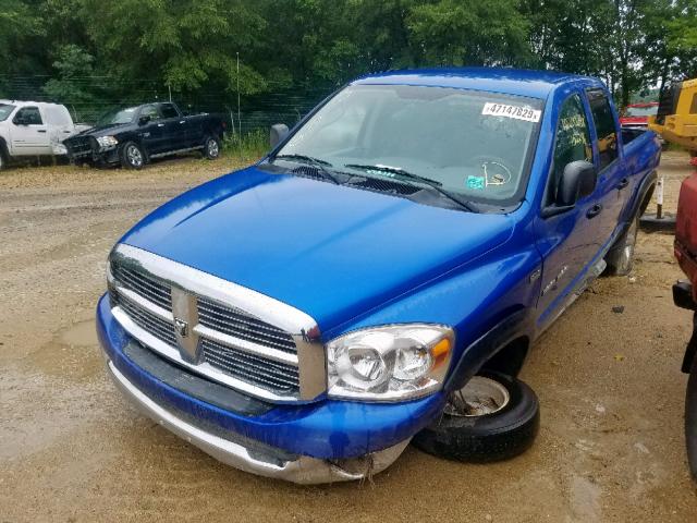 1D7HU18267S254531 - 2007 DODGE RAM 1500 S BLUE photo 2