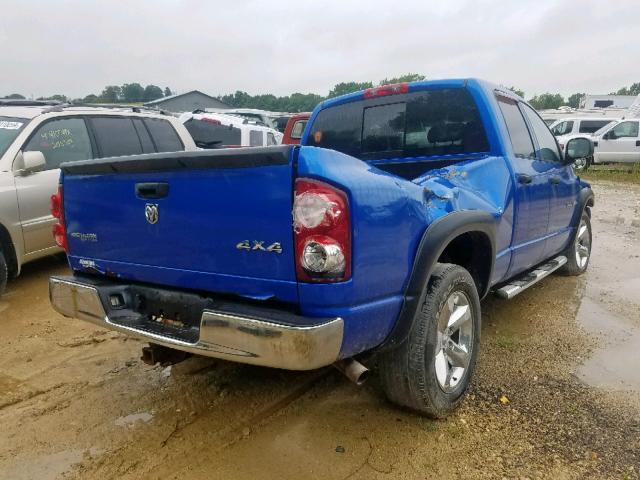 1D7HU18267S254531 - 2007 DODGE RAM 1500 S BLUE photo 4