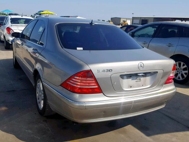 WDBNG70J43A362784 - 2003 MERCEDES-BENZ S 430 GRAY photo 3