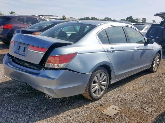 1HGCP3F84CA018203 - 2012 HONDA ACCORD EXL BLUE photo 4