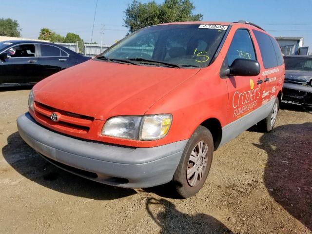 4T3ZF19C6YU311349 - 2000 TOYOTA SIENNA CE ORANGE photo 2