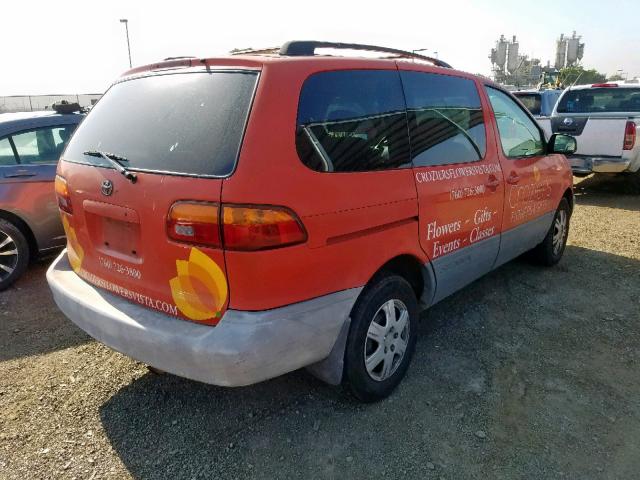 4T3ZF19C6YU311349 - 2000 TOYOTA SIENNA CE ORANGE photo 4