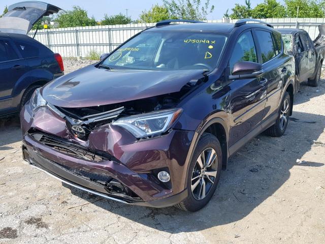 2T3RFREV9JW814322 - 2018 TOYOTA RAV4 ADVEN BURGUNDY photo 2