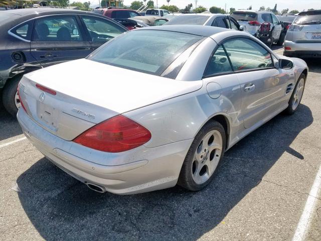 WDBSK75FX4F065321 - 2004 MERCEDES-BENZ SL 500 SILVER photo 4