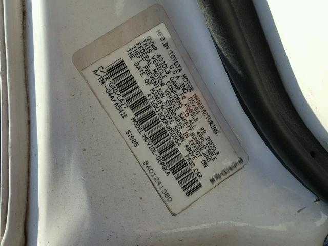 4T1GK13EXRU850354 - 1994 TOYOTA CAMRY XLE WHITE photo 10