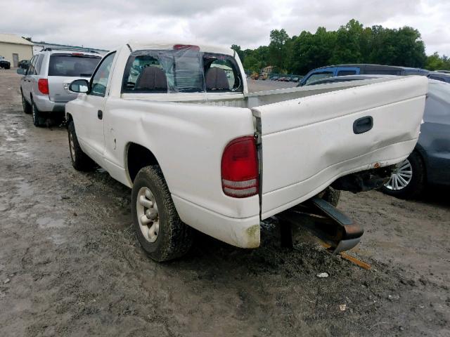 1B7FL26X7VS132069 - 1997 DODGE DAKOTA WHITE photo 3