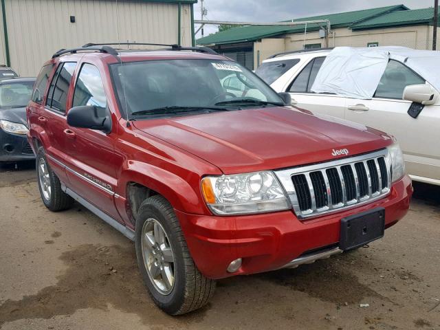 1J8GW68J74C250247 - 2004 JEEP GRAND CHER RED photo 1