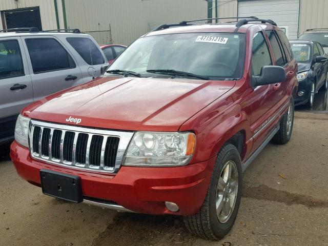 1J8GW68J74C250247 - 2004 JEEP GRAND CHER RED photo 2