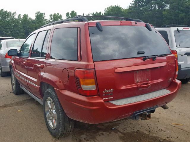 1J8GW68J74C250247 - 2004 JEEP GRAND CHER RED photo 3