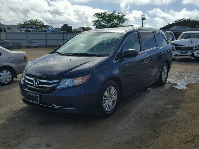 5FNRL5H23EB113337 - 2014 HONDA ODYSSEY LX BLUE photo 2