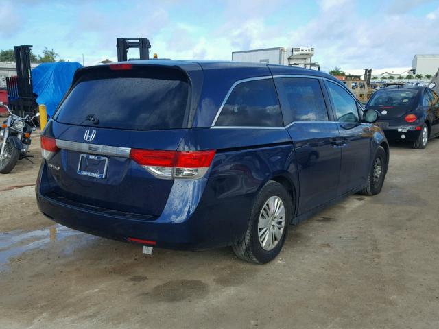 5FNRL5H23EB113337 - 2014 HONDA ODYSSEY LX BLUE photo 4